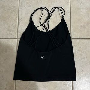 Super cute crop top halter styler black workout top size medium